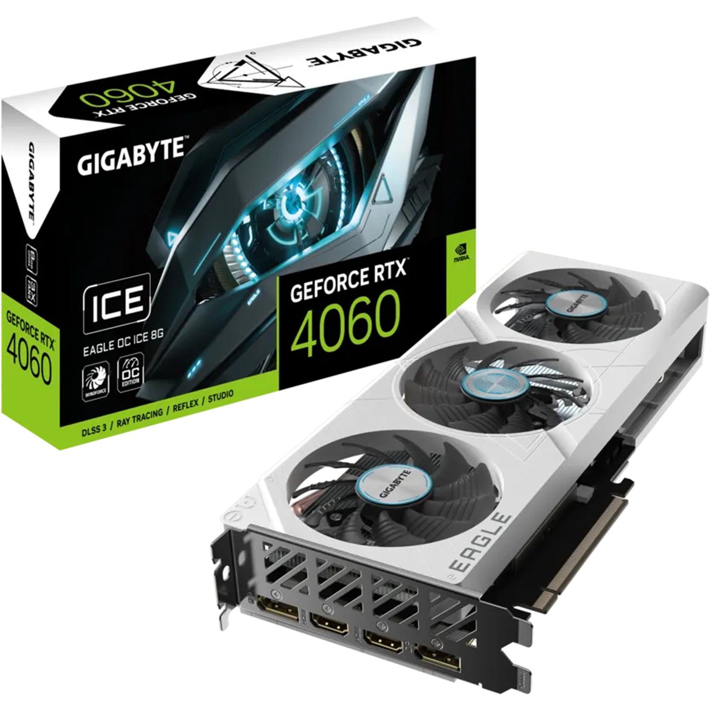 Gigabyte NVIDIA GeForce RTX 4060 EAGLE ICE OC 8GB GDDR6 Graphics Card