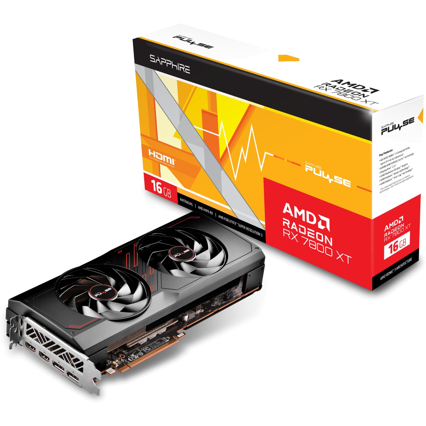 Sapphire PULSE AMD Radeon RX 7800 XT Gaming 16GB GDDR6 Graphics Card